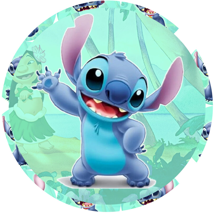Cialda in ostia commestibile SENZA GLUTINE per torta tonda LILO E STITCH, personalizzata con nome, disco, dolce, torte, cialde, foglio, ostie, cake topper, decorazioni, AC