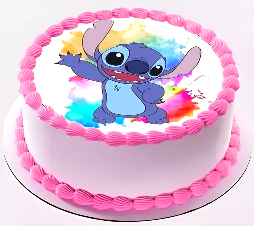 Cialda in ostia commestibile SENZA GLUTINE per torta tonda LILO E STITCH, personalizzata con nome, disco, dolce, torte, cialde, foglio, ostie, cake topper, decorazioni, AH