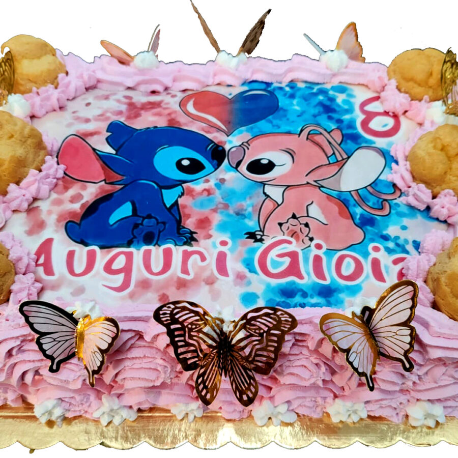 Cialda ostia senza glutine per torta rettangolare, LILO E STITCH ANGEL, personalizzata con nome, disco, dolce, torte, cialde, foglio, ostie, cake topper, decorazioni, CA