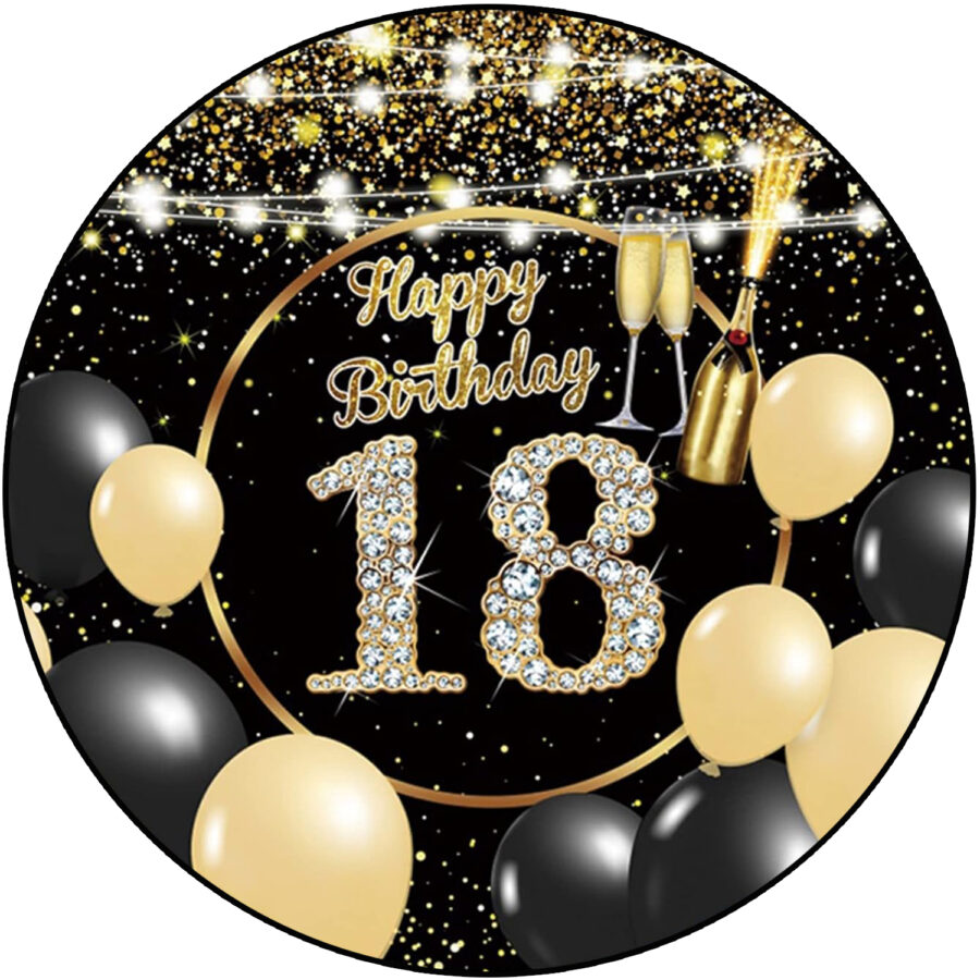 Cialda in ostia per torta tonda commestibile senza glutine, COMPLEANNO 18 ANNI, personalizzata con nome, disco, dolce, torte, cialde, fogli, ostie, cake topper, decorazioni, CP