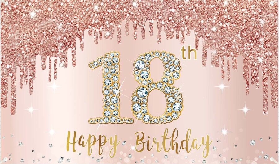 Cialda in ostia per torta rettangolare commestibile senza glutine, COMPLEANNO 18 ANNI, DONNA, personalizzata con nome, disco, dolce, torte, cialde, fogli, ostie, cake topper, decorazioni, DI
