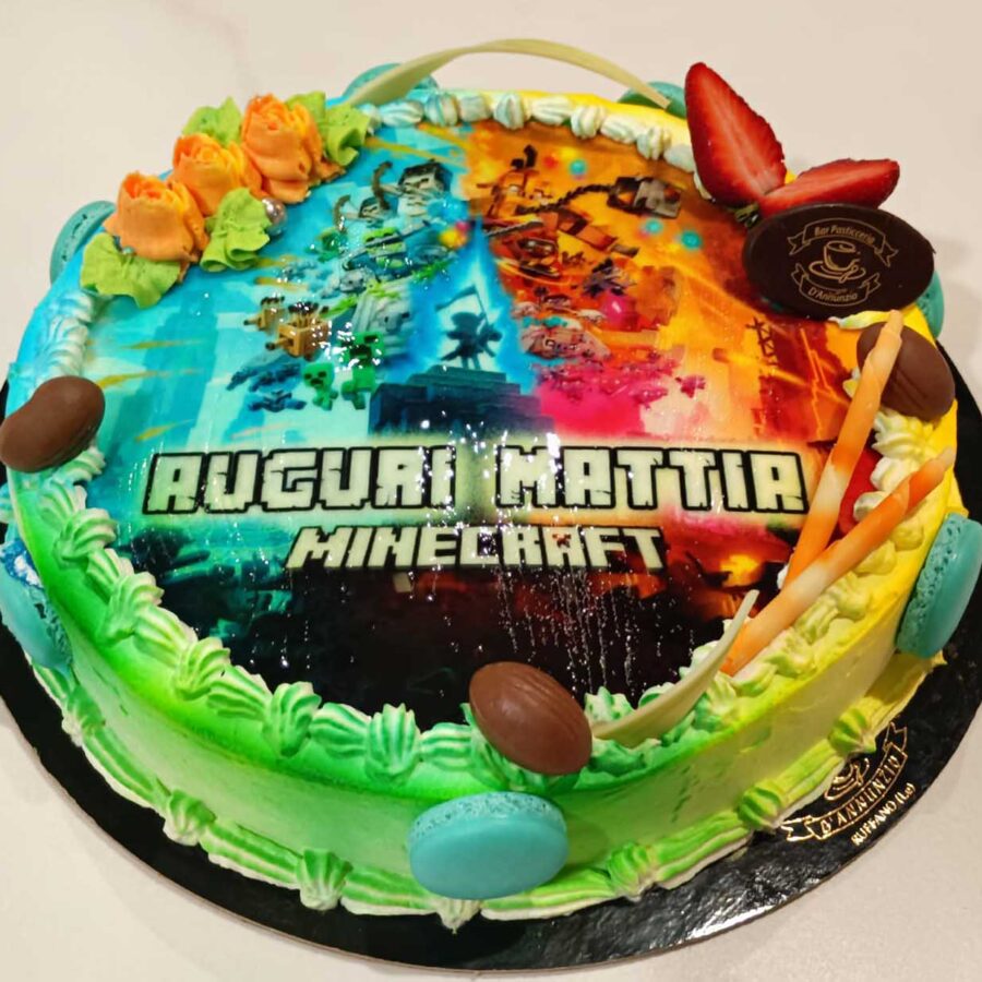 Cialda ostia senza glutine per torta tonda, MINECRAFT, personalizzata con nome, disco, dolce, torte, cialde, foglio, ostie, cake topper, decorazioni, AV