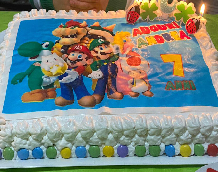 Cialda ostia per torta rettangolare, SUPER MARIO BROS, personalizzata con nome, disco, dolce, torte, cialde, ostie, cake topper, decorazioni, AO