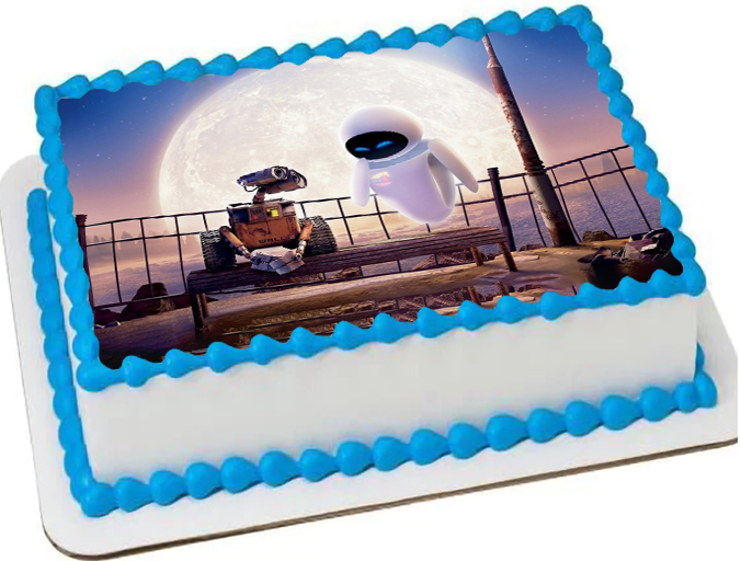 Cialda ostia per torta senza glutine rettangolare, WALL E, personalizzata con nome, cialda, disco, dolce, torte, cialde, fogli, ostie, cake topper, decorazioni, AA