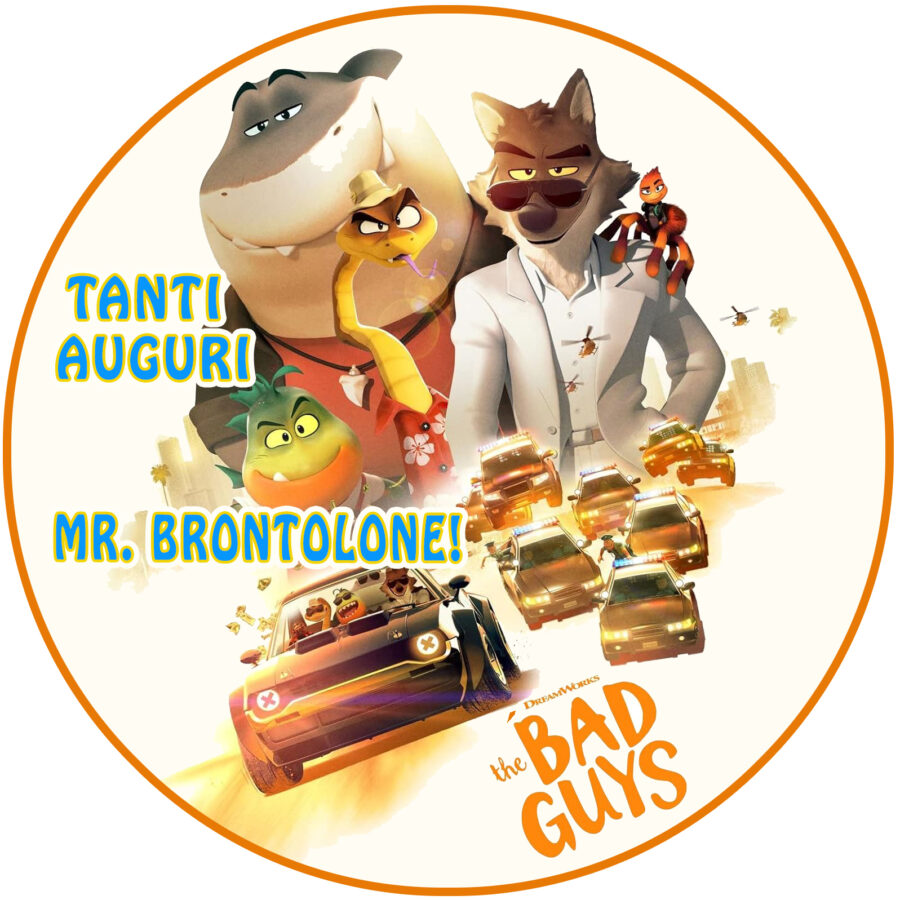 Cialda in ostia per torta tonda commestibile senza glutine, THE BAD GUYS, personalizzata con nome, disco, dolce, torte, cialde, fogli, ostie, cake topper, decorazioni, AC