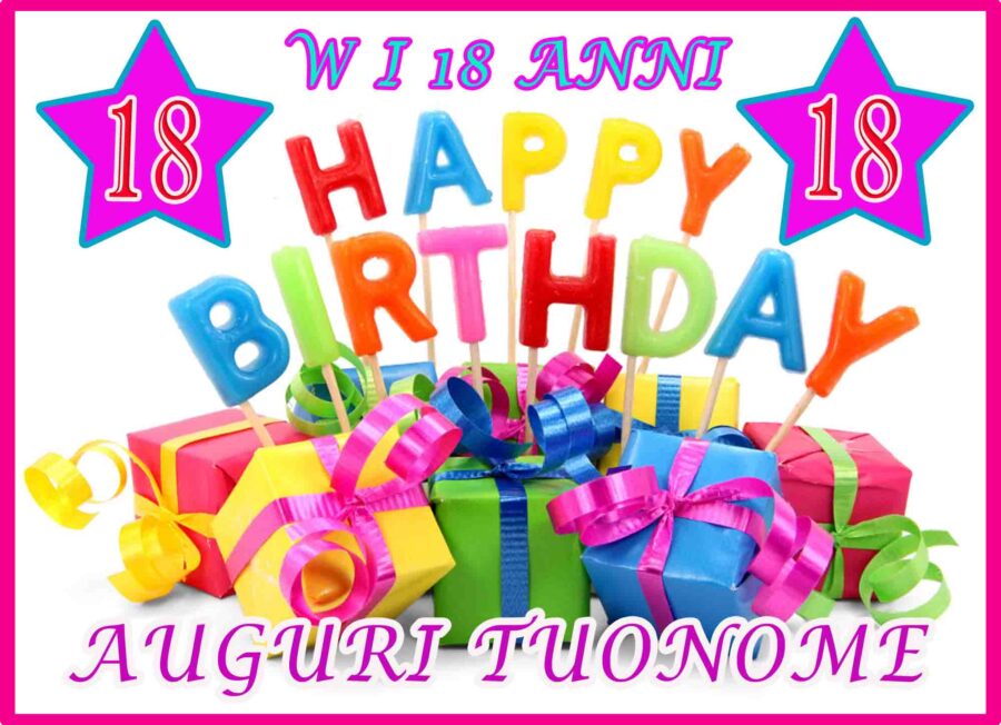 Cialda in ostia per torta rettangolare commestibile senza glutine, 18 ANNI, COMPLEANNO, personalizzata con nome, disco, dolce, torte, cialde, fogli, ostie, cake topper, decorazioni, AP