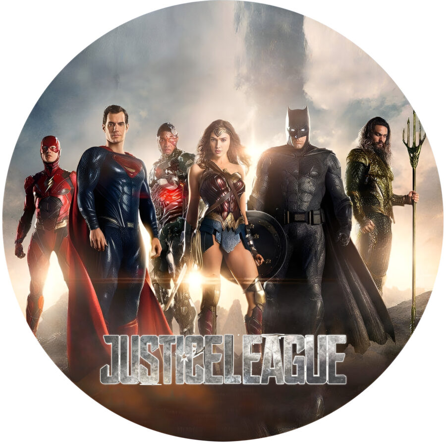 Cialda in ostia per torta tonda commestibile senza glutine, JUSTICE LEAGUE SUPEREROI, personalizzata con nome, disco, dolce, torte, cialde, fogli, ostie, cake topper, decorazioni, AH