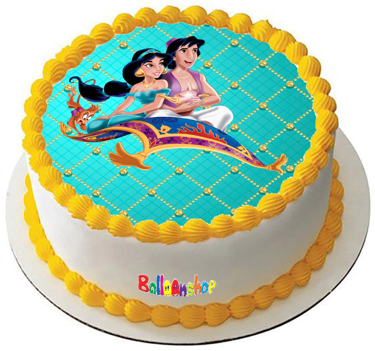 Cialda in ostia commestibile senza glutine per torta tonda ALADDIN DISNEY, personalizzata con nome, disco, dolce, torte, cialde, foglio, ostie, cake topper, decorazioni, AM