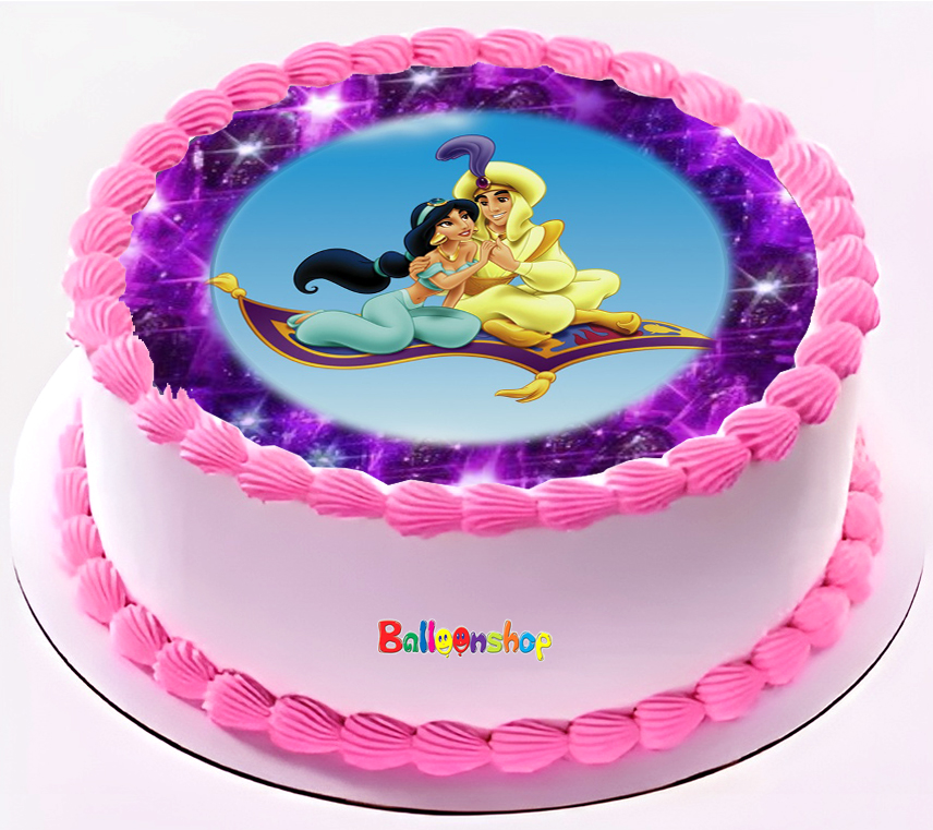Cialda in ostia commestibile per torta tonda ALADDIN DISNEY, personalizzata con nome, disco, dolce, torte, cialde, foglio, ostie, cake topper, decorazioni, AC