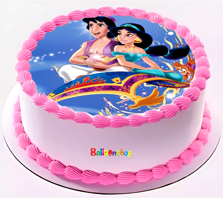 Cialda in ostia commestibile per torta tonda ALADDIN DISNEY, personalizzata con nome, disco, dolce, torte, cialde, foglio, ostie, cake topper, decorazioni, AF