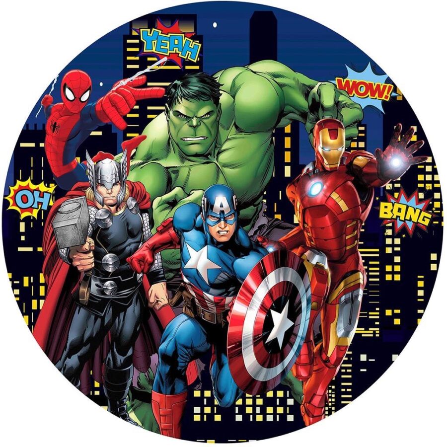 Cialda in ostia per torta tonda commestibile senza glutine, THE AVENGERS SUPEREROI, personalizzata con nome, disco, dolce, torte, cialde, fogli, ostie, cake topper, decorazioni, AU