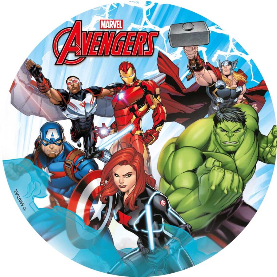 Cialda in ostia per torta tonda commestibile senza glutine, THE AVENGERS SUPEREROI, personalizzata con nome, disco, dolce, torte, cialde, fogli, ostie, cake topper, decorazioni, DG