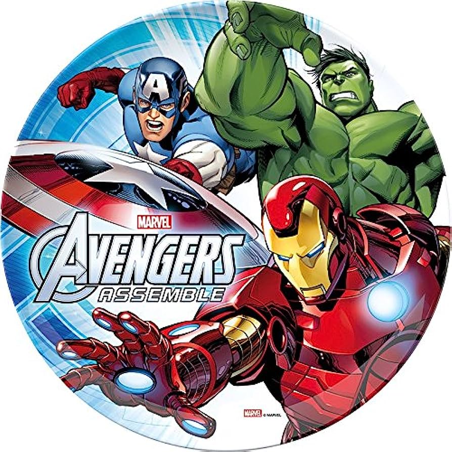 Cialda in ostia per torta tonda commestibile senza glutine, THE AVENGERS SUPEREROI, personalizzata con nome, disco, dolce, torte, cialde, fogli, ostie, cake topper, decorazioni, DI