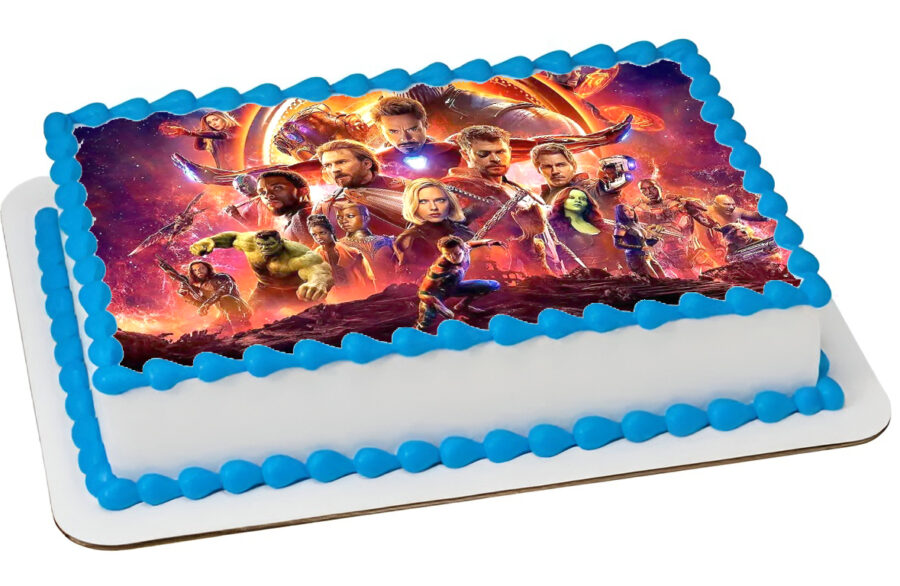 Cialda in ostia per torta rettangolare commestibile senza glutine, THE AVENGERS SUPEREROI, personalizzata con nome, disco, dolce, torte, cialde, fogli, ostie, cake topper, decorazioni, AC