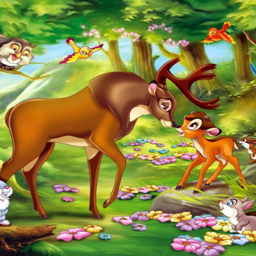 Cialda in ostia commestibile per torta rettangolare BAMBI DISNEY, CERBIATTO, personalizzata con nome, disco, dolce, torte, cialde, foglio, ostie, cake topper, decorazioni, AO