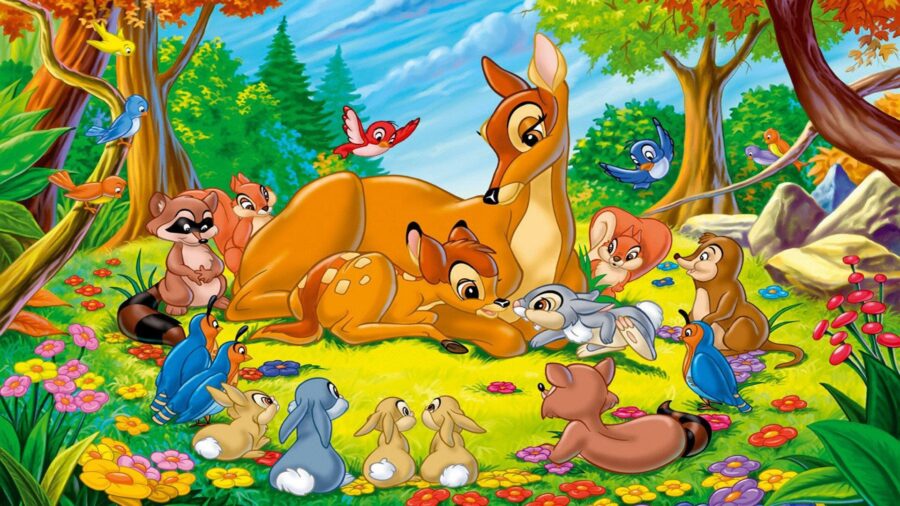 Cialda in ostia commestibile per torta rettangolare BAMBI DISNEY, CERBIATTO, personalizzata con nome, disco, dolce, torte, cialde, foglio, ostie, cake topper, decorazioni, AU
