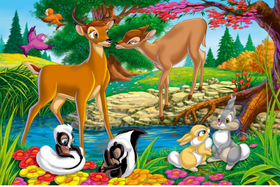 Cialda in ostia commestibile per torta rettangolare BAMBI DISNEY, CERBIATTO, personalizzata con nome, disco, dolce, torte, cialde, foglio, ostie, cake topper, decorazioni, AC
