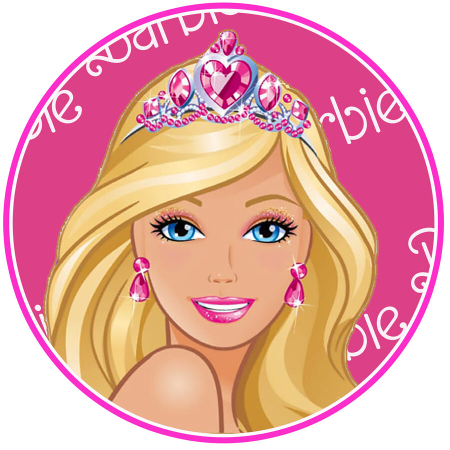 Cialda in ostia per torta tonda commestibile senza glutine, BARBIE, personalizzata con nome, disco, dolce, torte, cialde, fogli, ostie, cake topper, decorazioni, AD