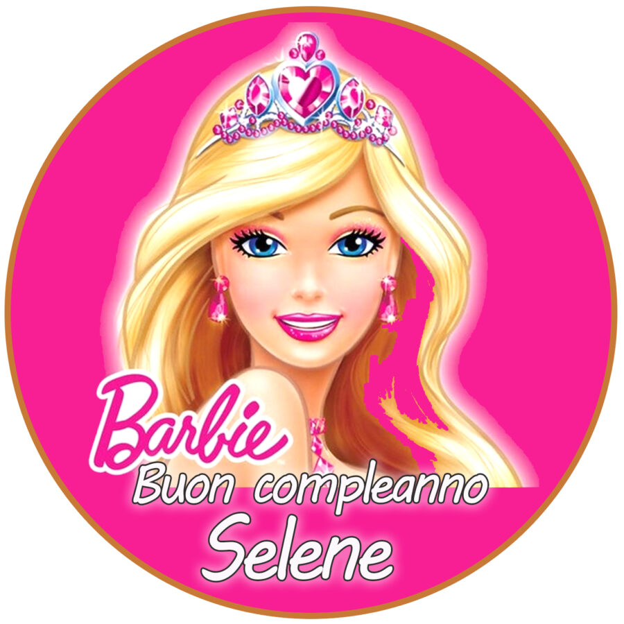Cialda in ostia per torta tonda commestibile senza glutine, BARBIE, personalizzata con nome, disco, dolce, torte, cialde, fogli, ostie, cake topper, decorazioni, CG