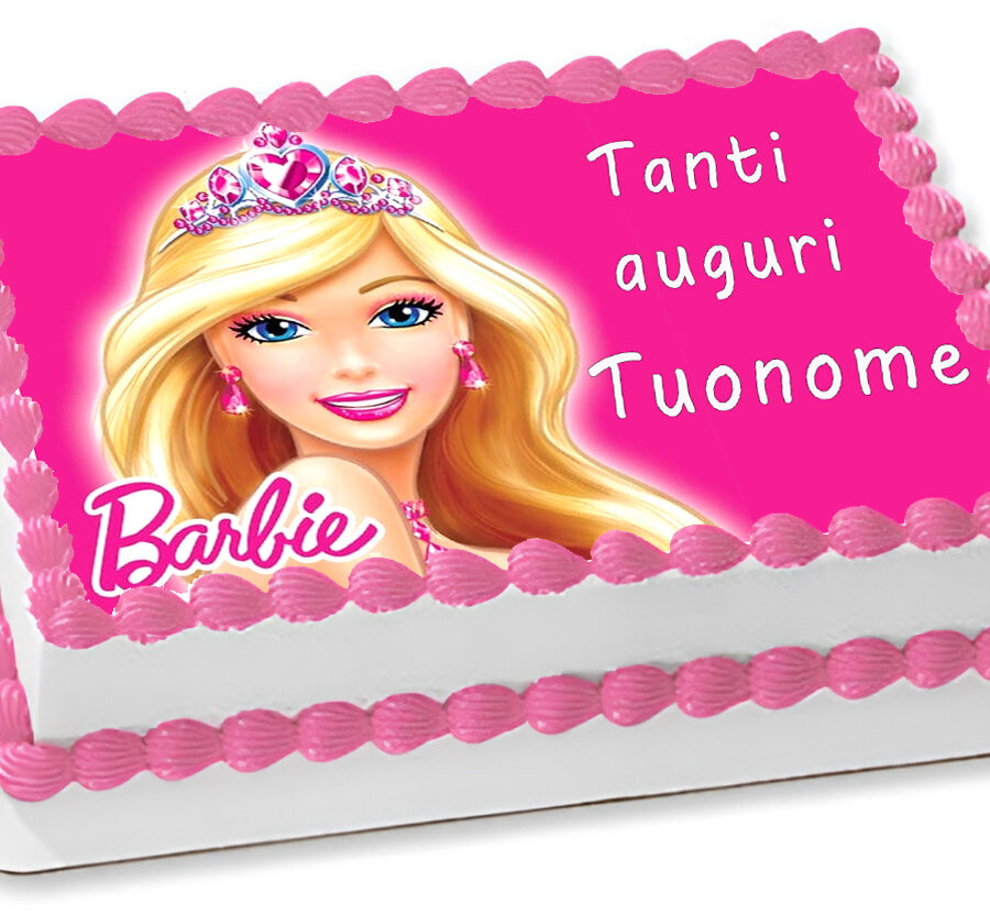 Cialda in ostia per torta rettangolare commestibile senza glutine, BARBIE, personalizzata con nome, disco, dolce, torte, cialde, fogli, ostie, cake topper, decorazioni, BD