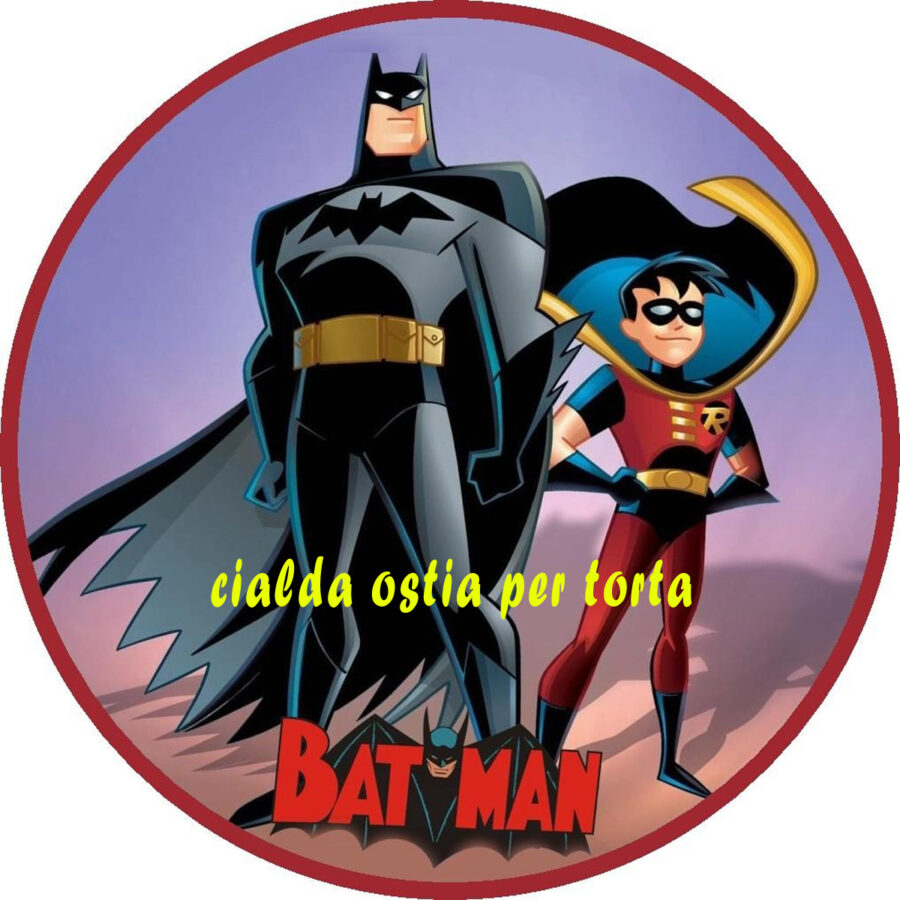 Cialda in ostia per torta tonda commestibile senza glutine, BATMAN SUPEREROE, personalizzata con nome, disco, dolce, torte, cialde, fogli, ostie, cake topper, decorazioni, AM