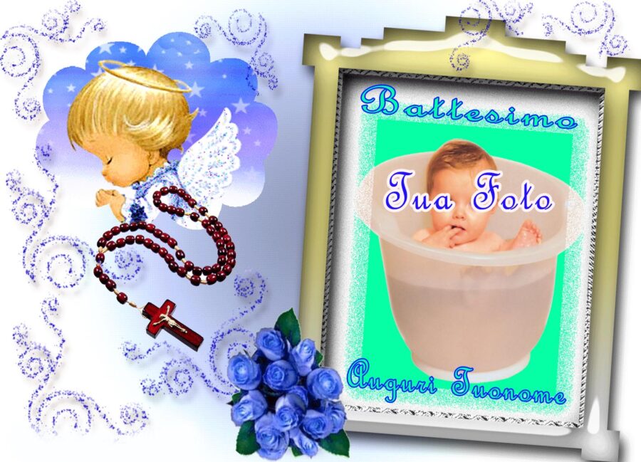 Cialda in ostia per torta rettangolare commestibile senza glutine BATTESIMO BIMBO, BAMBINO, personalizzata con nome, disco, dolce, torte, cialde, ostie, cake topper, decorazioni, AM - immagine 2