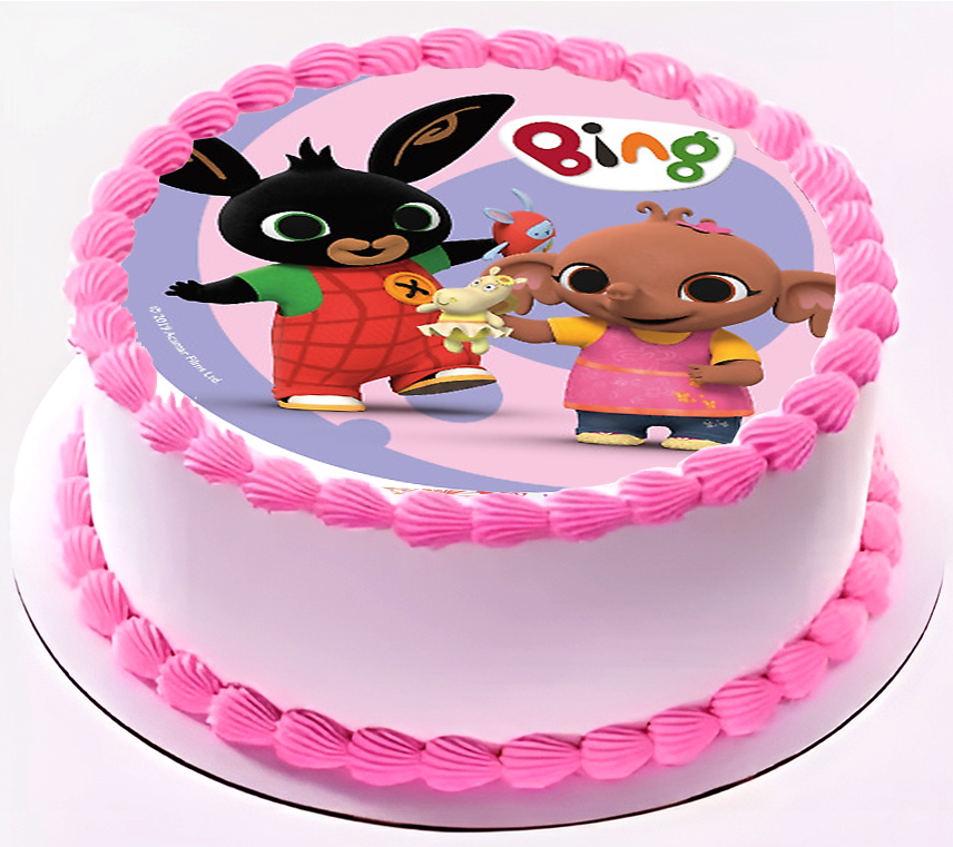 Cialda ostia senza glutine per torta tonda, BING CONIGLIETTO NERO, personalizzata con nome, disco, dolce, torte, cialde, ostie, cake topper, decorazioni, AT