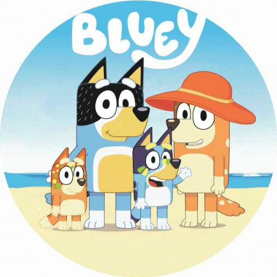 Cialda in ostia per torta tonda BLUEY, personalizzata con nome, disco, dolce, torte, cialde, ostie, cake topper, decorazioni, 33