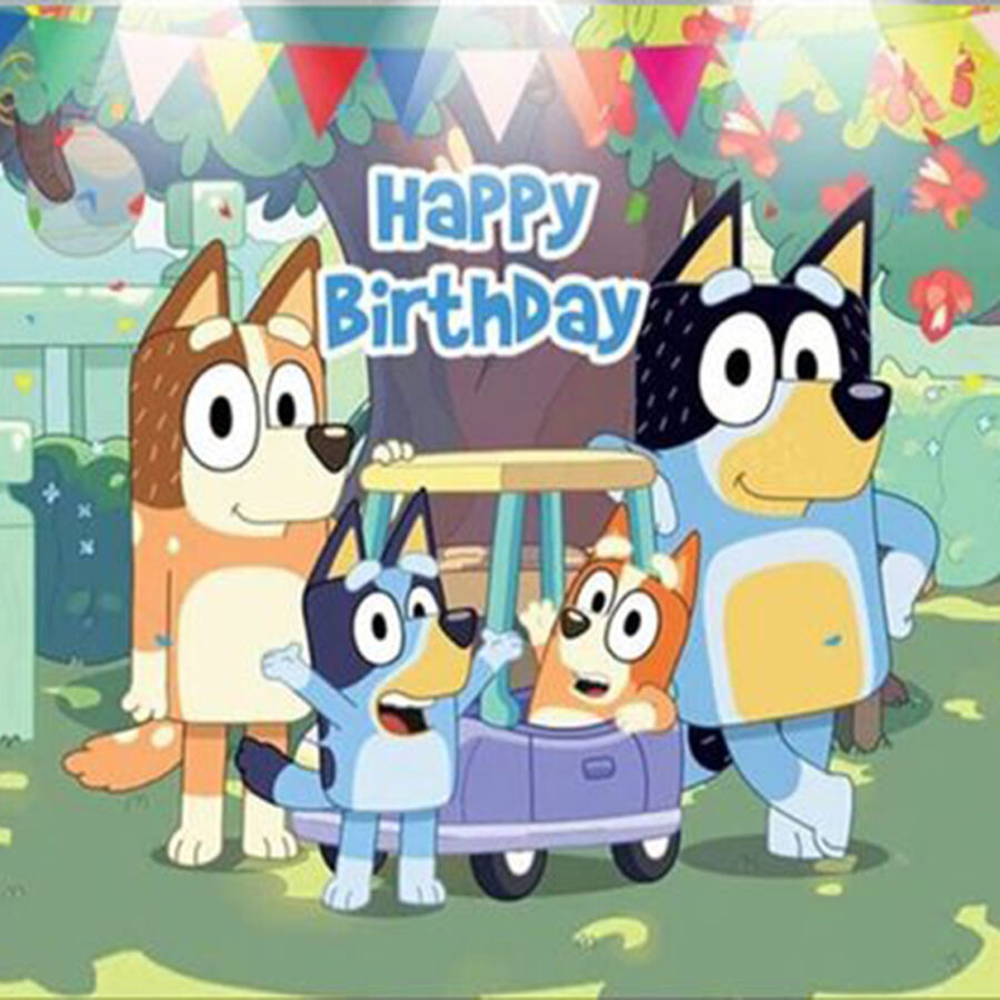 Cialda in ostia per torta rettangolare BLUEY, personalizzata con nome, disco, dolce, torte, cialde, ostie, cake topper, decorazioni, 12