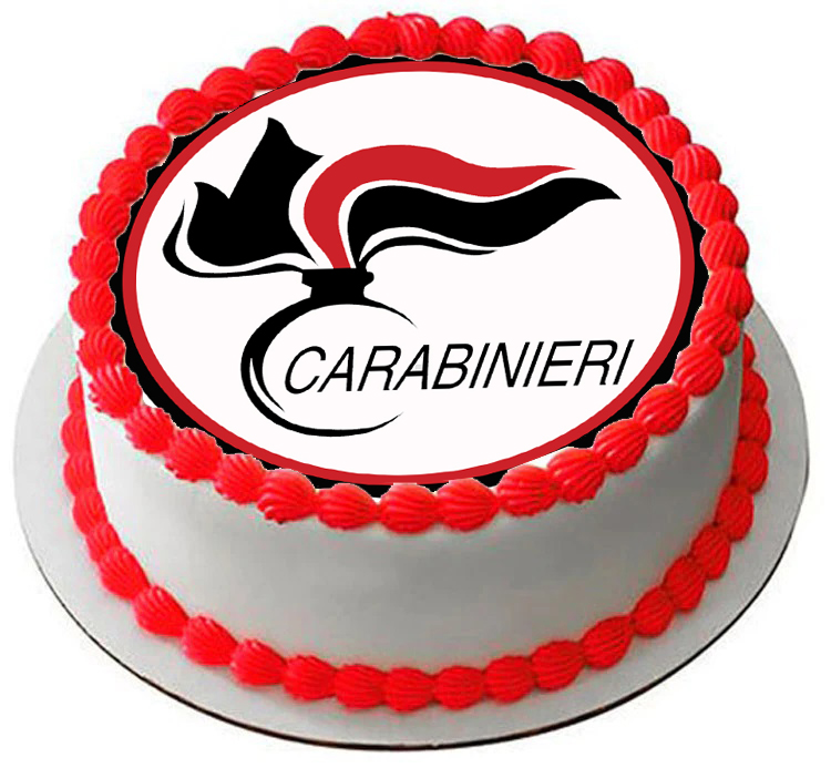 Cialda in ostia commestibile per torta tonda CARABINIERI STEMMA, personalizzata con nome, disco, dolce, torte, cialde, foglio, ostie, cake topper, decorazioni, AC