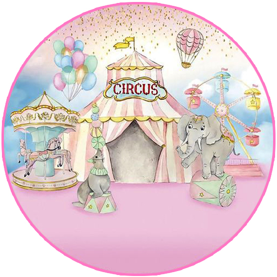Cialda in ostia commestibile per torta tonda CIRCO, CIRCUS, personalizzata con nome, disco, dolce, torte, cialde, ostie, cake topper, decorazioni, 67
