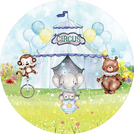 Cialda in ostia commestibile per torta tonda CIRCO, CIRCUS, personalizzata con nome, disco, dolce, torte, cialde, ostie, cake topper, decorazioni, 30