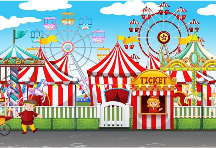 Cialda in ostia commestibile per torta rettangolare CIRCO, CIRCUS, personalizzata con nome, disco, dolce, torte, cialde, ostie, cake topper, decorazioni, 62