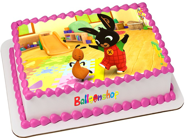 Cialda in ostia per torta rettangolare BING CONIGLIETTO, personalizzata con nome, disco, dolce, torte, cialde, ostie, cake topper, decorazioni, AC
