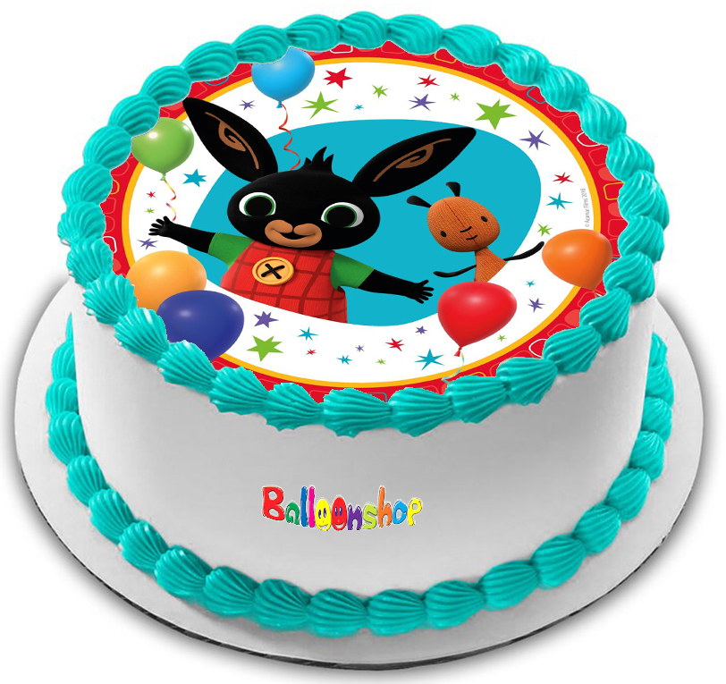 Cialda in ostia per torta tonda BING CONIGLIETTO, personalizzata con nome, disco, dolce, torte, cialde, ostie, cake topper, decorazioni, AD