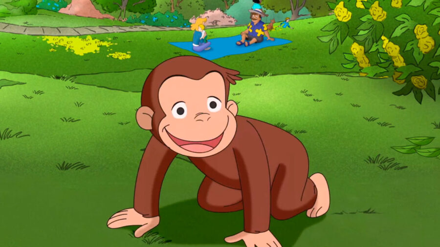 Cialda in ostia per torta rettangolare commestibile senza glutine, CURIOSO COME GEORGE, SCIMMIETTA, personalizzata con nome, disco, dolce, torte, cialde, fogli, ostie, cake topper, decorazioni, AO