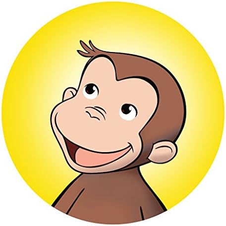 Cialda in ostia per torta tonda commestibile senza glutine, CURIOSO COME GEORGE, SCIMMIETTA, personalizzata con nome, disco, dolce, torte, cialde, fogli, ostie, cake topper, decorazioni, AE