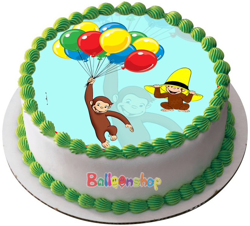 Cialda in ostia per torta tonda commestibile senza glutine, CURIOSO COME GEORGE, SCIMMIETTA, personalizzata con nome, disco, dolce, torte, cialde, fogli, ostie, cake topper, decorazioni, AZ