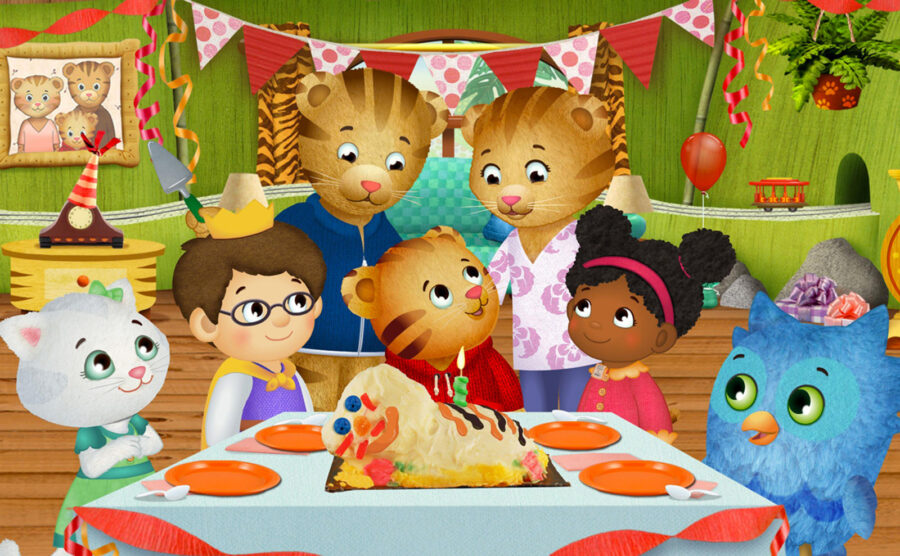 Cialda in ostia commestibile senza glutine per torta rettangolare DANIEL TIGER, personalizzata con nome, disco, dolce, torte, cialde, foglio, ostie, cake topper, decorazioni, AB