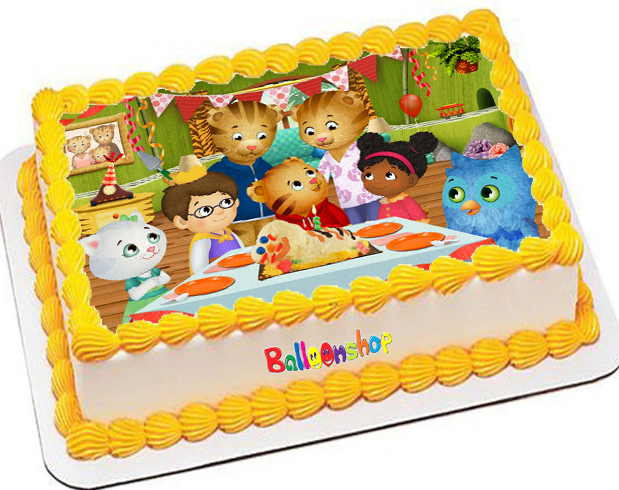 Cialda in ostia commestibile senza glutine per torta rettangolare DANIEL TIGER, personalizzata con nome, disco, dolce, torte, cialde, foglio, ostie, cake topper, decorazioni, AA