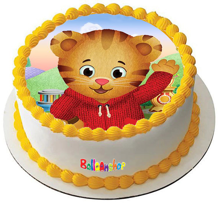 Cialda in ostia commestibile senza glutine per torta tonda DANIEL TIGER, personalizzata con nome, disco, dolce, torte, cialde, foglio, ostie, cake topper, decorazioni, AG
