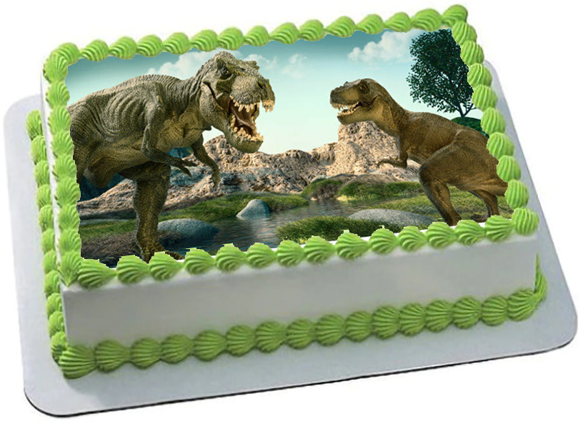 Cialda ostia per torta senza glutine rettangolare, DINOSAURI T-REX, personalizzata con nome, disco, dolce, torte, cialde, foglio, ostie, cake topper, decorazioni, AC