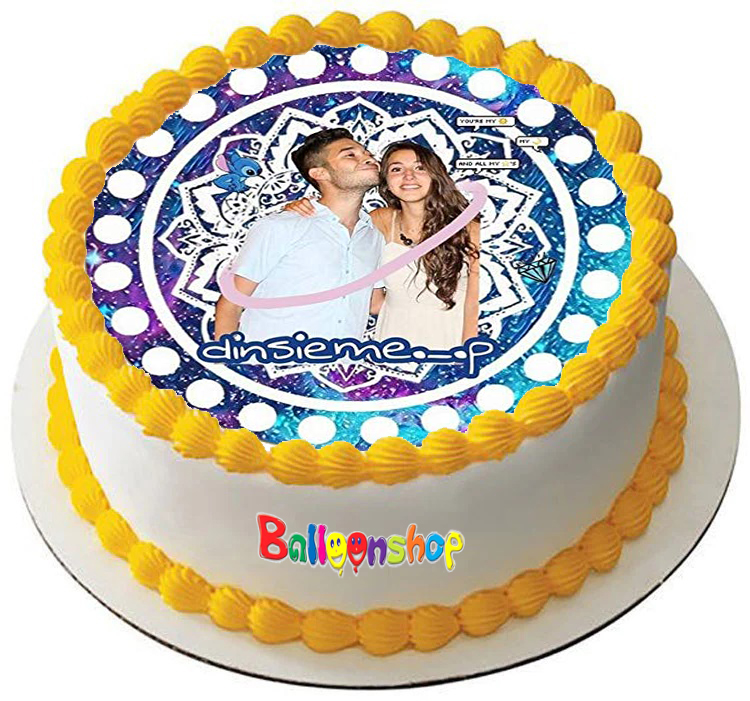 Cialda in ostia commestibile per torta tonda DINSIEME, personalizzata con nome, disco, dolce, torte, cialde, foglio, ostie, cake topper, decorazioni, BI