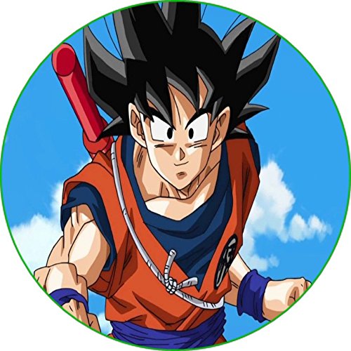 Cialda ostia senza glutine per torta tonda, DRAGON BALL Z, GOKU, personalizzata con nome, disco, dolce, torte, cialde, ostie, cake topper, decorazioni, GG