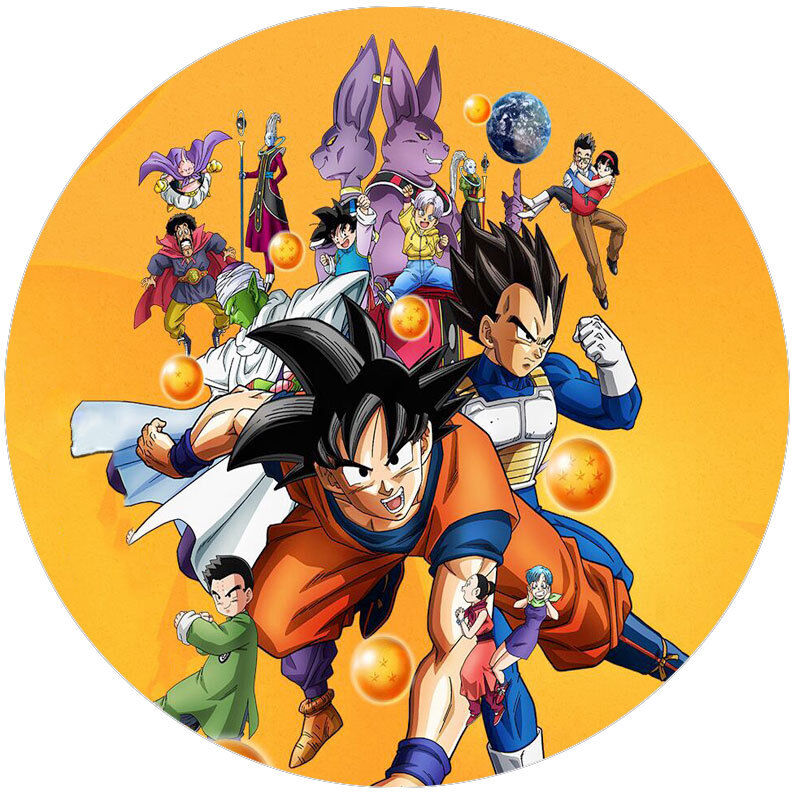 Cialda ostia senza glutine per torta tonda, DRAGON BALL Z, personalizzata con nome, disco, dolce, torte, cialde, ostie, cake topper, decorazioni, GM