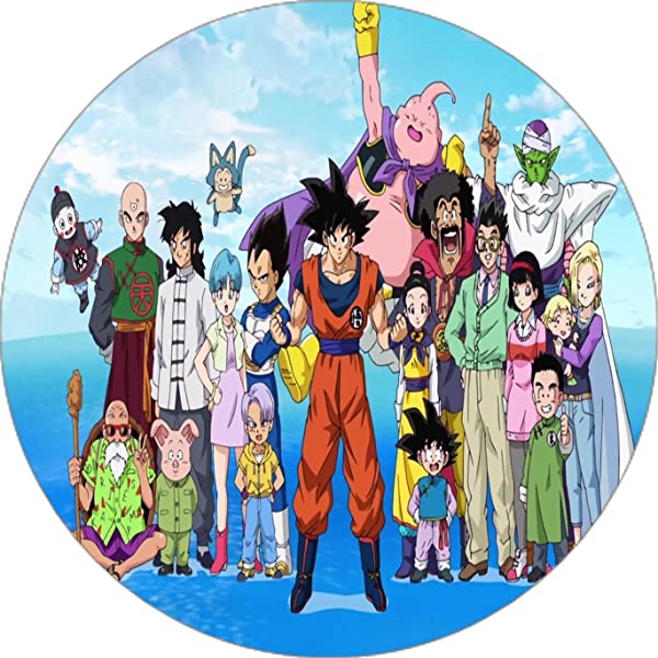 Cialda ostia senza glutine per torta tonda, DRAGON BALL Z, GOKU, personalizzata con nome, disco, dolce, torte, cialde, ostie, cake topper, decorazioni, GQ