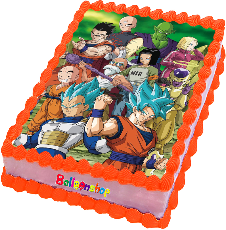 Cialda ostia senza glutine per torta rettangolare, DRAGON BALL Z, personalizzata con nome, disco, dolce, torte, cialde, ostie, cake topper, decorazioni, HA