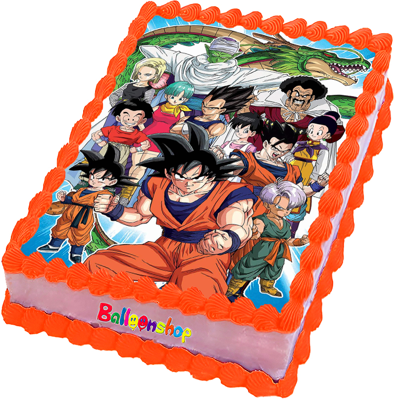 Cialda ostia senza glutine per torta rettangolare, DRAGON BALL Z, personalizzata con nome, disco, dolce, torte, cialde, ostie, cake topper, decorazioni, HC