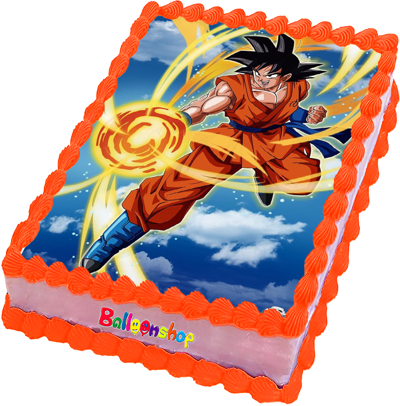 Cialda ostia senza glutine per torta rettangolare, DRAGON BALL Z, GOKU, personalizzata con nome, disco, dolce, torte, cialde, ostie, cake topper, decorazioni, IB