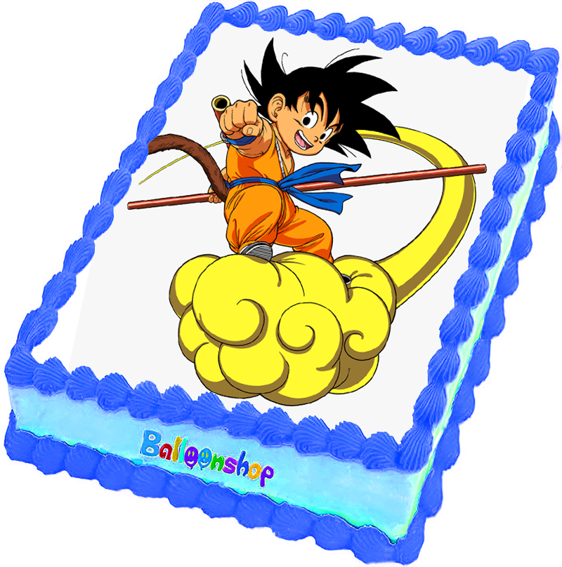 Cialda ostia senza glutine per torta rettangolare, DRAGON BALL Z, GOKU, personalizzata con nome, disco, dolce, torte, cialde, ostie, cake topper, decorazioni, BP
